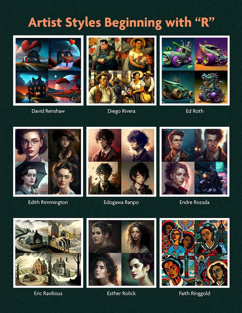 AI Artist Style Guide MidJourney V4 Edition